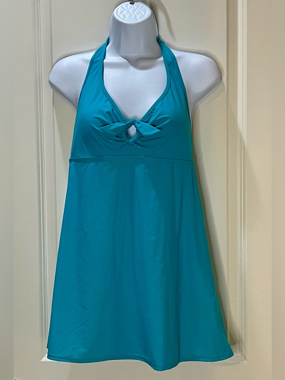 SPANX Love Your Assets Turquoise Halter Swimsuit One Piece L